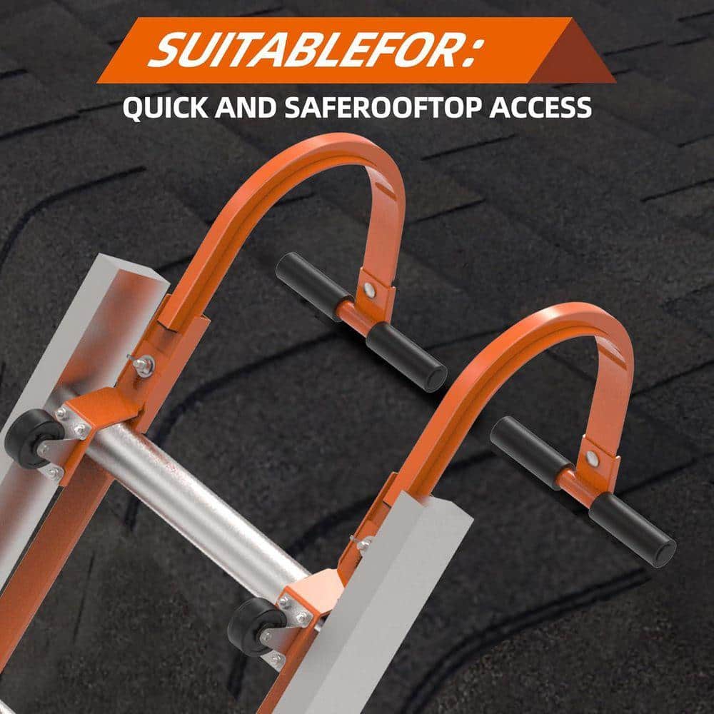 Unbranded Wheel Heavy Duty Steel Ladder Stabilizer Rubber Grip T-Bar for Damage Prevention Roof Safety Tool (2)