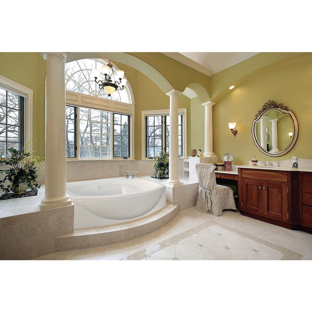 Hydro Systems Jessica 60 in. x 48 in. Rectangular Drop-in Air Bath and Whirlpool Bathtub with Center Drain in White (2)