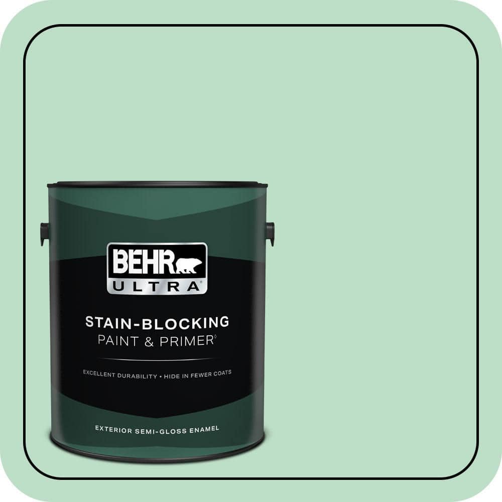 BEHR ULTRA 1 gal. #470C-3 Spirited Green Semi-Gloss Enamel Exterior Paint & Primer
