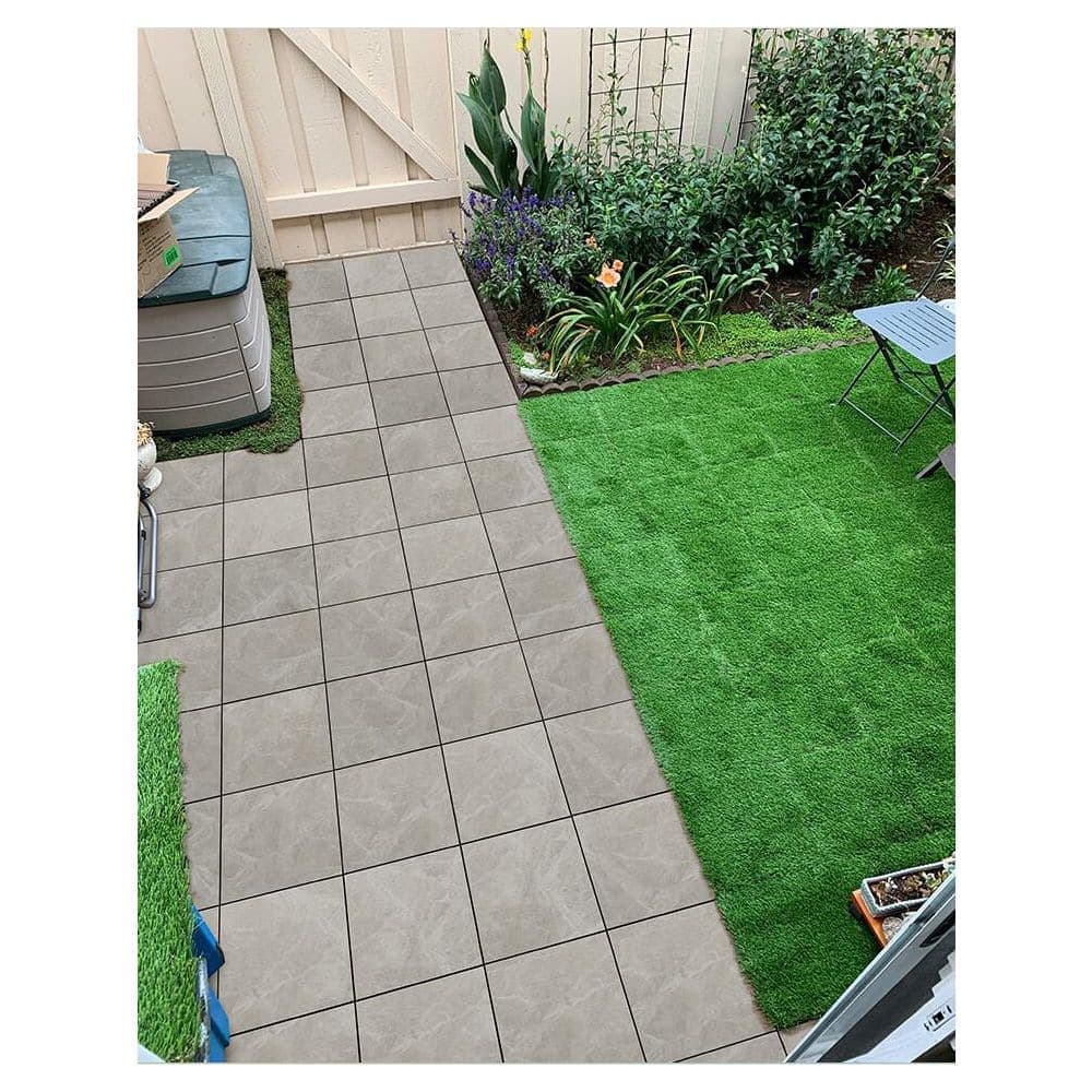 NewTechWood Outdoor Ceramic Quick Deck Tiles 12 in. x 12 in. (5 pcs per box) Champagne Marble (2)