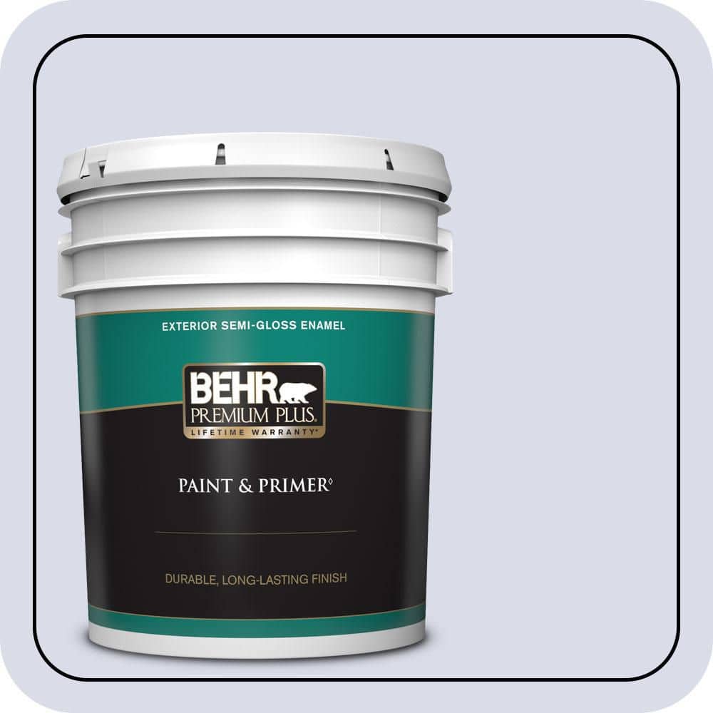 BEHR PREMIUM PLUS 5 gal. #610A-2 Crocus Petal Semi-Gloss Enamel Exterior Paint & Primer