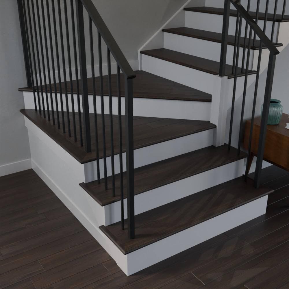 Stairtek 0.75 in. x 3.5 in. x 48 in. Prefinished Timber Wolf Hickory Wood Stair Landing Tread (2)