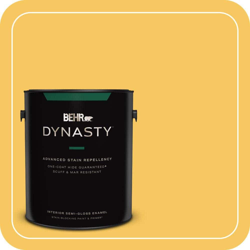 BEHR DYNASTY 1 gal. #P280-5 Little Sun Dress Semi-Gloss Enamel Interior Stain-Blocking Paint & Primer