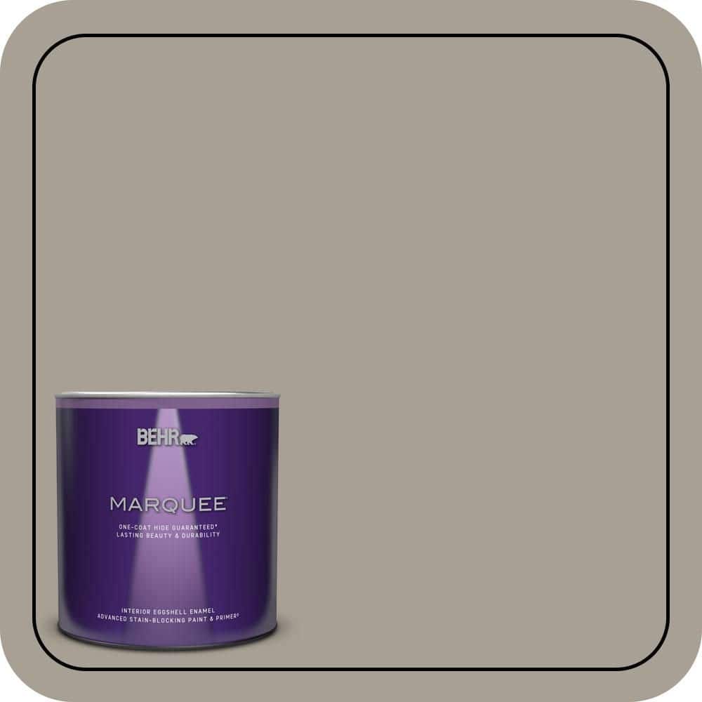 BEHR MARQUEE 1 qt. #PPU24-09 True Taupewood Eggshell Enamel Interior Paint & Primer