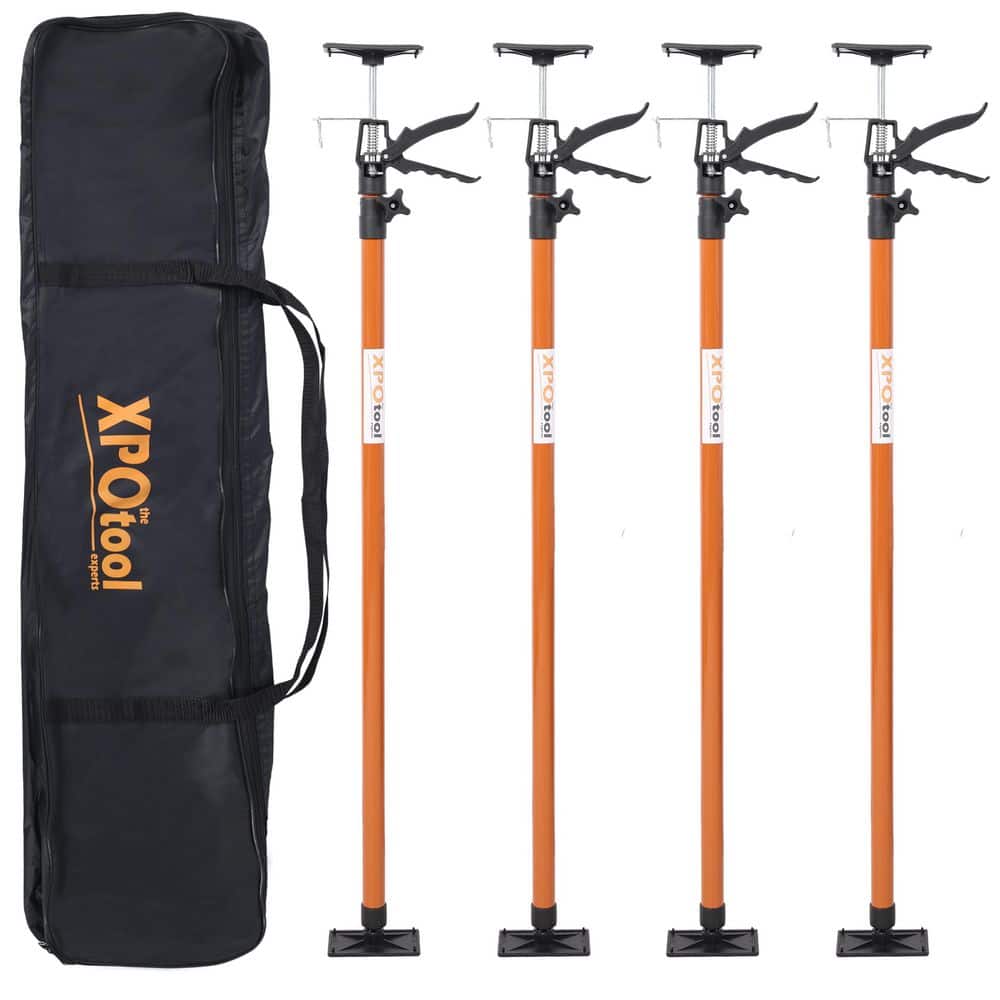 Tatayosi 4-Pack Brown Steel Adjustable Support Pole Jack Post Hand Support System, Extends from 45 in. to 114 in. with Carrry Bag (1)