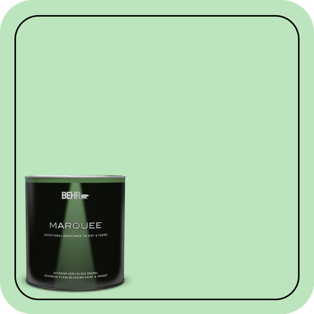 BEHR MARQUEE 1 qt. #P390-3 Mint Parfait Semi-Gloss Enamel Exterior Paint & Primer