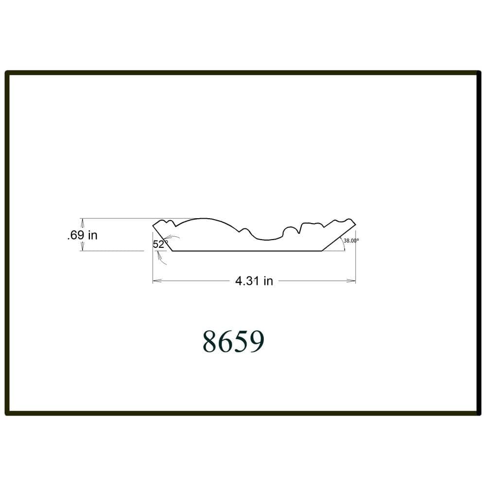 HOUSE OF FARA 8659 3/4 in. x  4 1/2 in. x  96 in. Primed MDF Crown Moulding (1-Piece − 8 Total Linear Feet) (2)