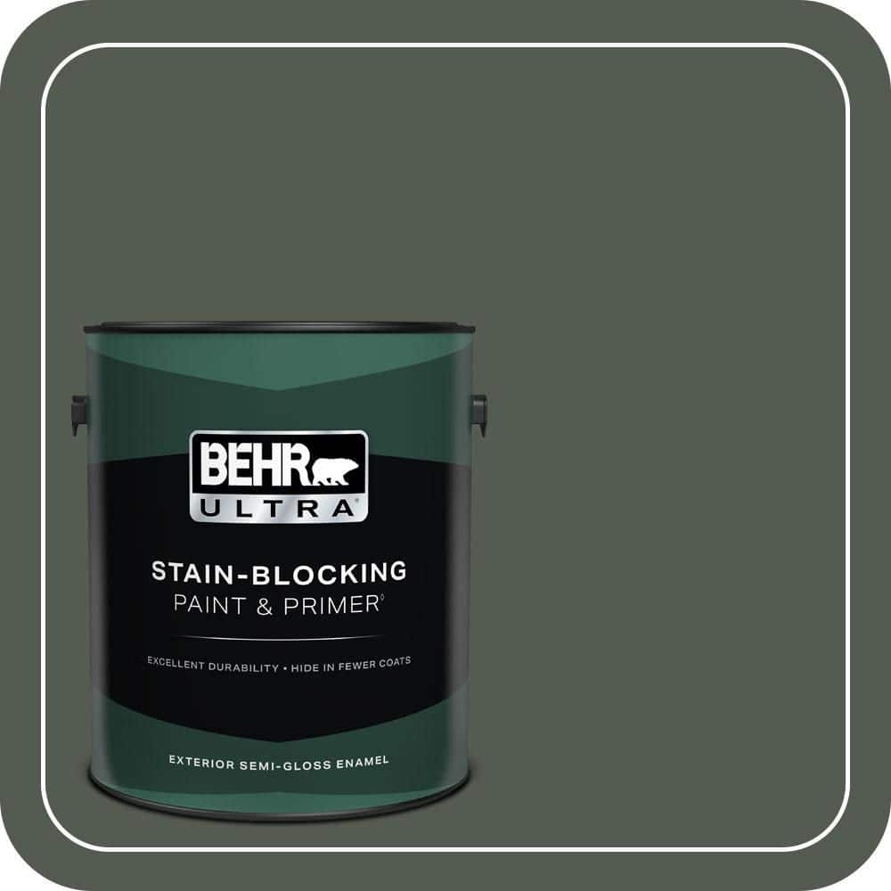 BEHR ULTRA 1 gal. #N410-7 North Woods Semi-Gloss Enamel Exterior Paint & Primer