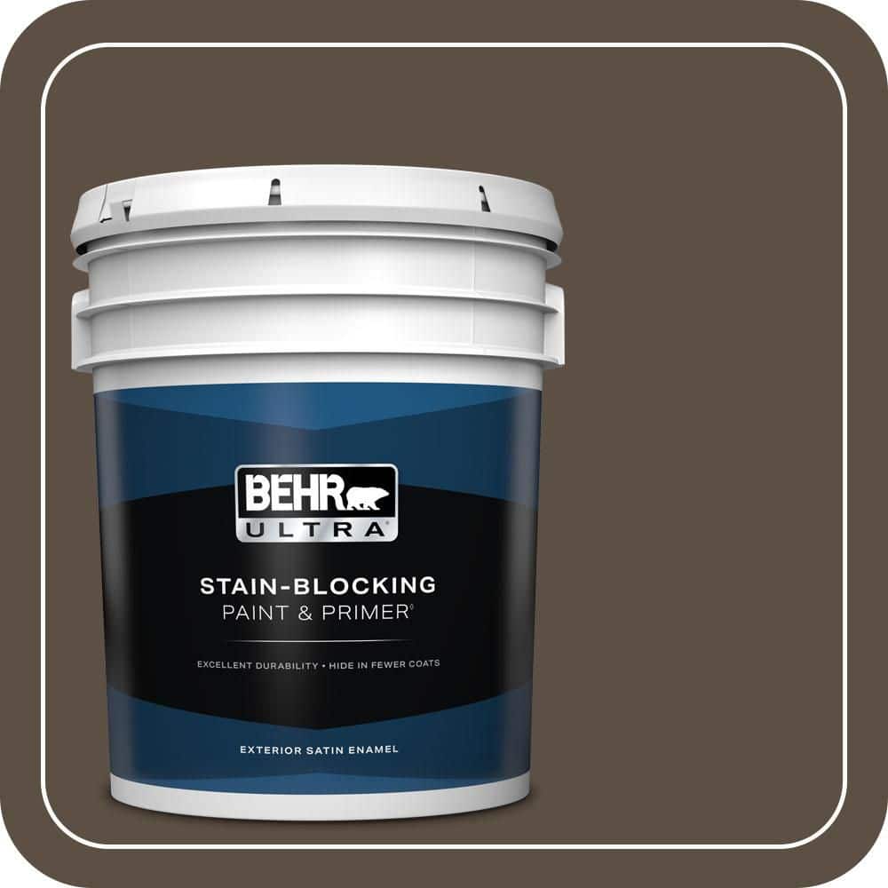 BEHR ULTRA 5 gal. #S-H-710 Dried Leaf Satin Enamel Exterior Paint & Primer
