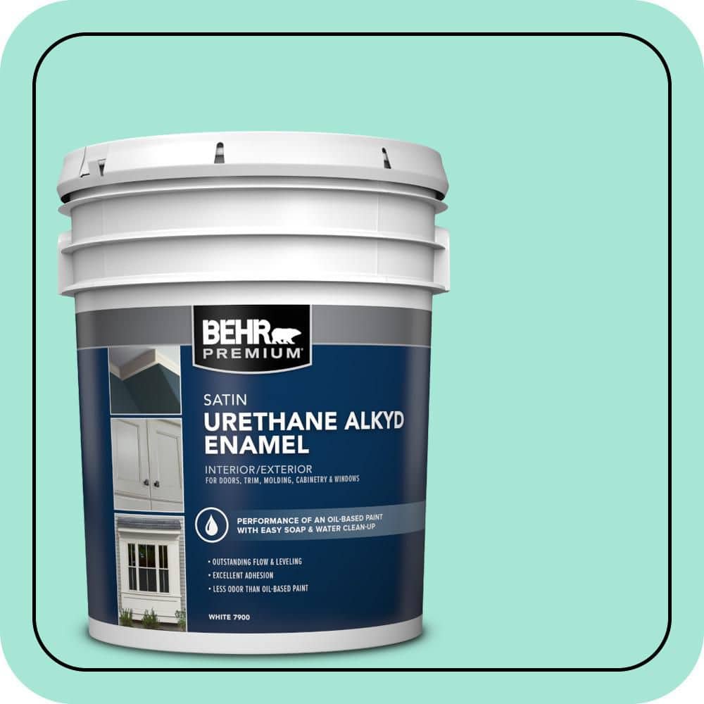 BEHR PREMIUM 5 gal. #480A-2 Botanical Tint Urethane Alkyd Satin Enamel Interior/Exterior Paint