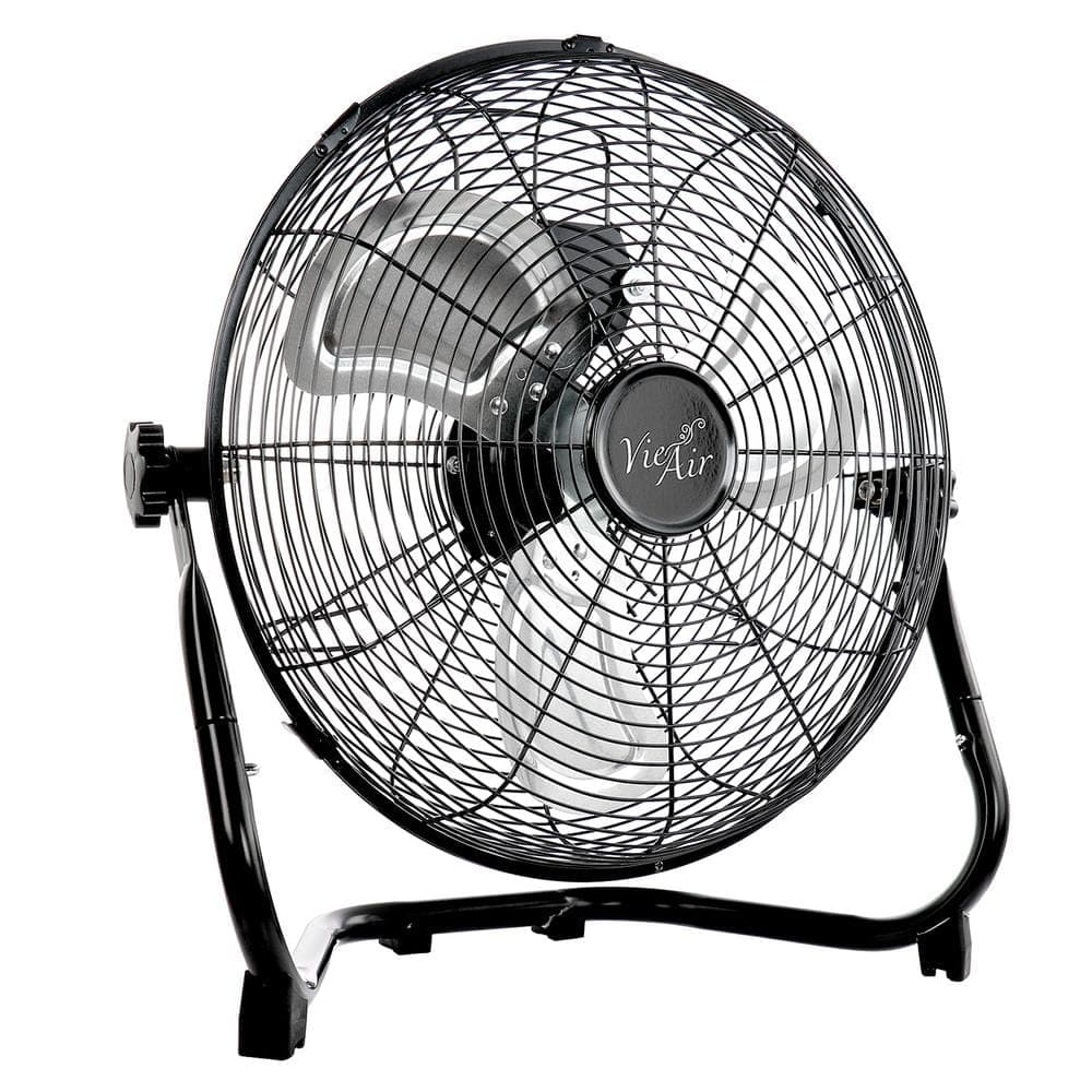 Vie Air 20 Inch Twin Pack Industrial Tilting High Velocity 3 Speed Metal Floor Fan (2)