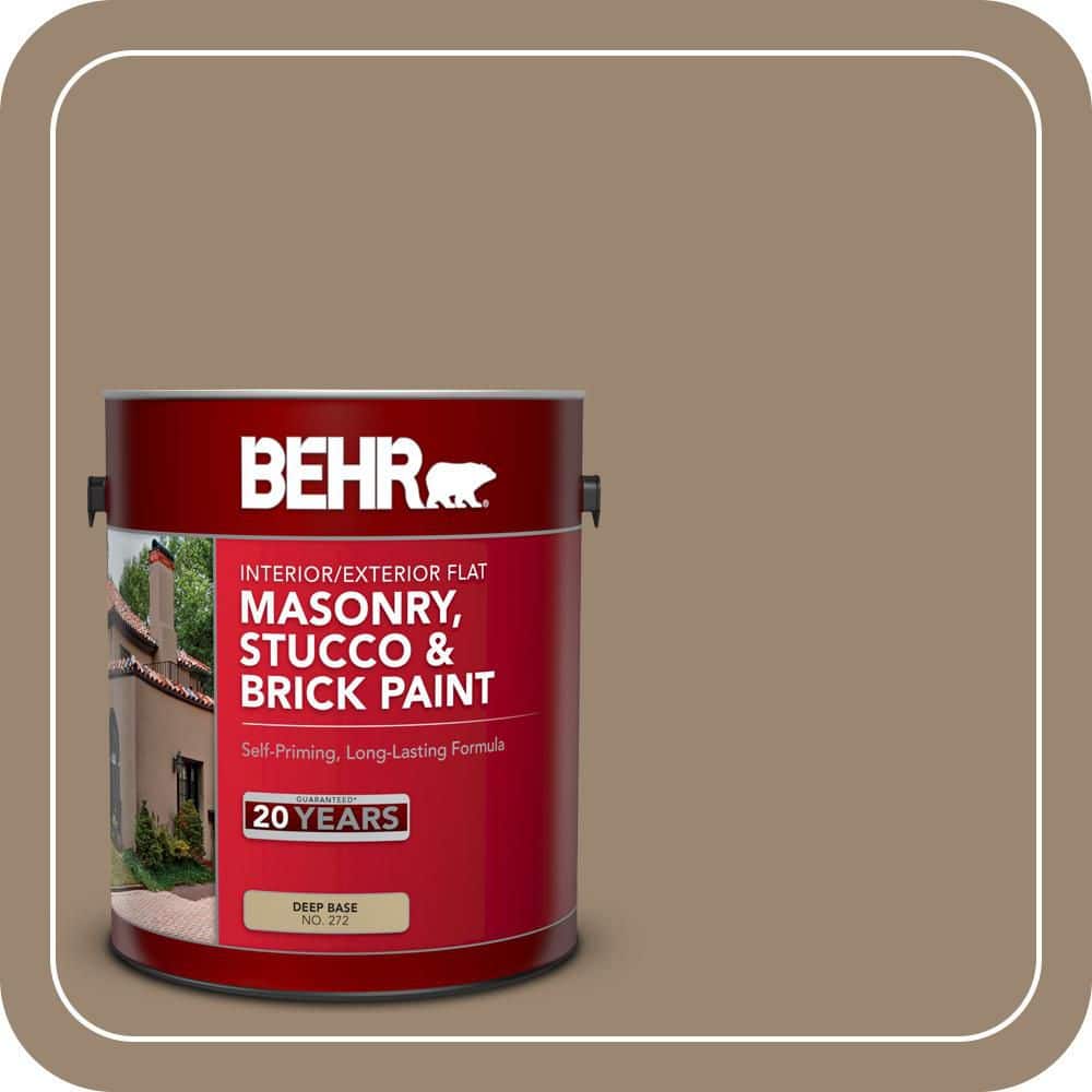 BEHR 1 gal. #SC-153 Taupe Flat Interior/Exterior Masonry, Stucco and Brick Paint (1)
