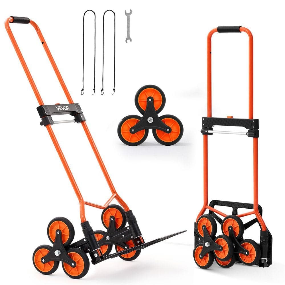 VEVOR Stair Climbing Cart, 260 lbs. Stair-Climbing Capacity, Portable Folding Trolley Cart with Telescoping Handle, Hand Truck