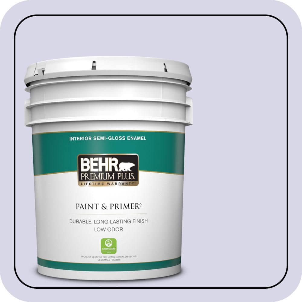BEHR PREMIUM PLUS 5 gal. #630A-2 February Frost Semi-Gloss Enamel Low Odor Interior Paint & Primer