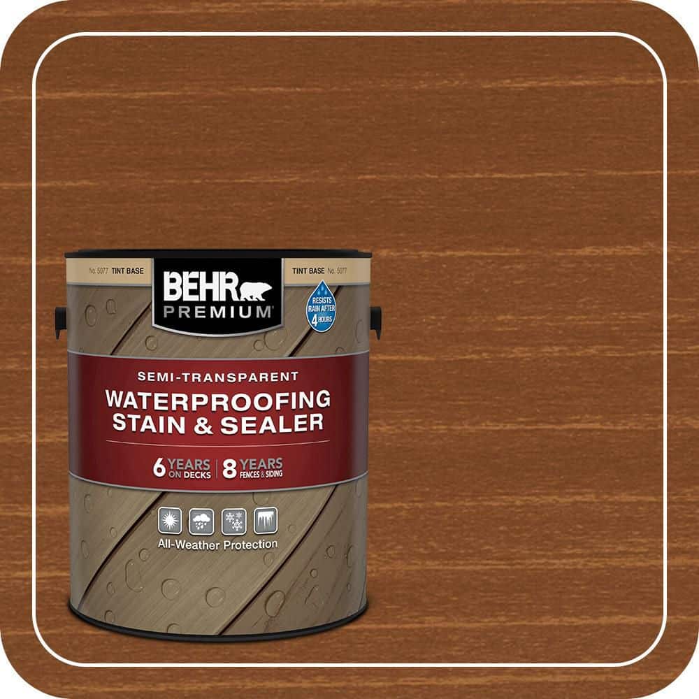 BEHR PREMIUM 1 gal. #ST-122 Redwood Naturaltone Semi-Transparent Waterproofing Exterior Wood Stain and Sealer (1)