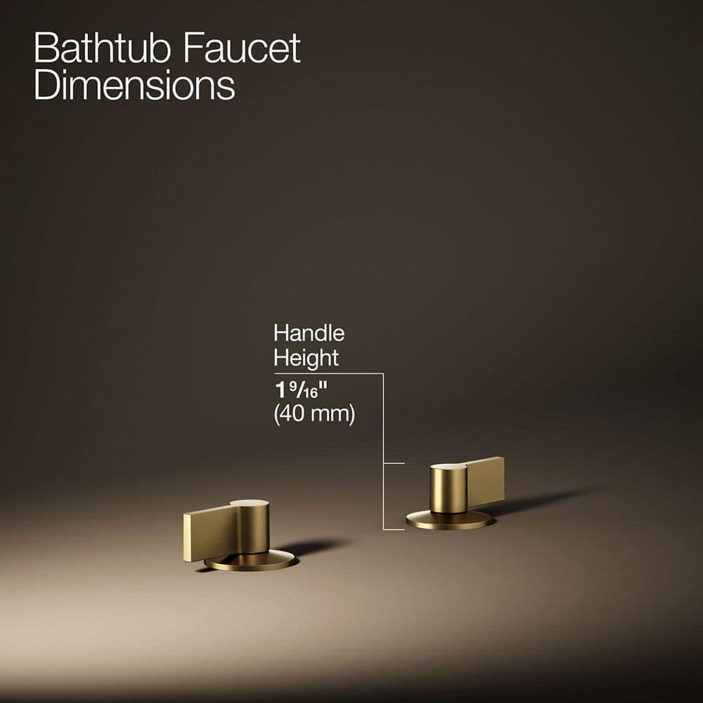 KOHLER Components Deck-Mount Bath Faucet Handles with Lever Design in Vibrant Brushed Moderne Brass (3)