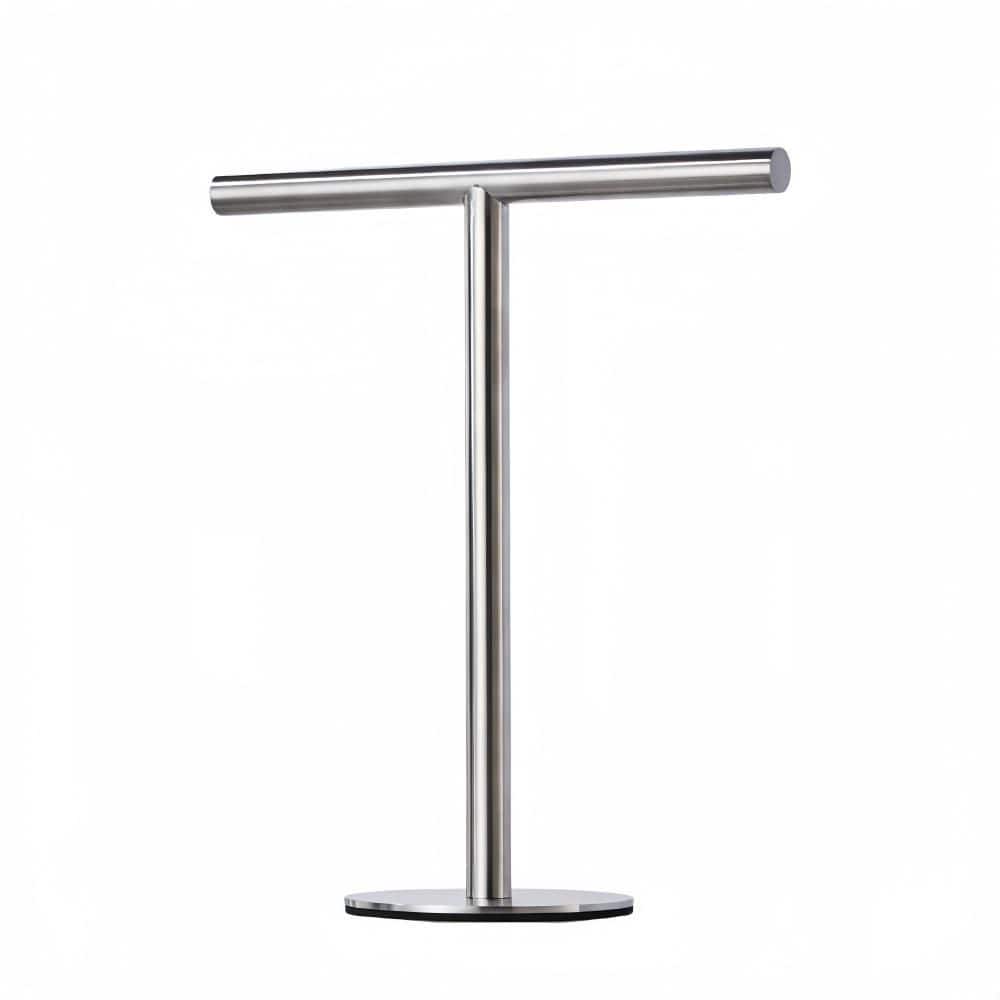Numhew T-Shape Stainless Steel Bathroom Hand Towel Holder Stand for Bathroom, Kitchen, Vanity Countertop, Silver (Pack of 2) (1)