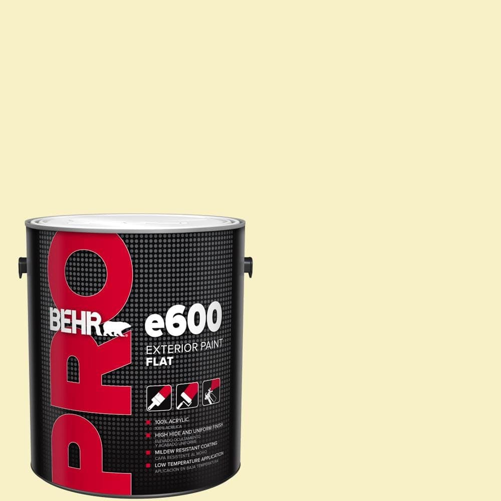 BEHR PRO 1 gal. #400A-1 Candlelight Yellow Flat Exterior Paint