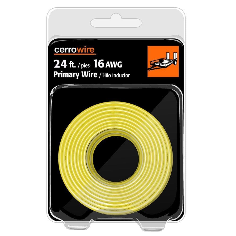 Cerrowire 24 ft. 16 Gauge Yellow Stranded Primary Wire