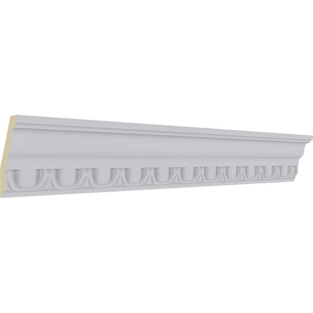 Ekena Millwork 1-1/2 in. x 3 in. x 94-1/2 in. Polyurethane Egg and Dart Crown Moulding (2)