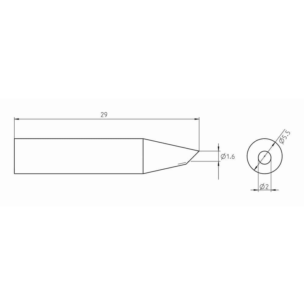 Weller RTUS Ultra Soldering Tip, Bevel Cut, 2.0 mm (2)