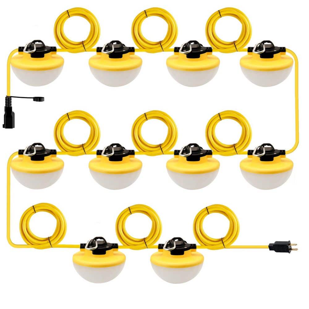 Sunlite 100 ft. 120V 10-Light 1680 Lumens Per Light Integrated LED Corded Outdoor String Light Commercial Residential Job Site