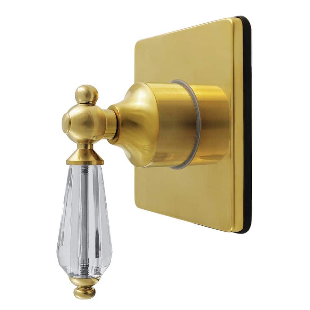 Kingston Brass Willshire 3/4 in. Single-Handle 1-Hole Wall Mount 6-Way Diverter Valve with Trim Kit in Brushed Brass (1)