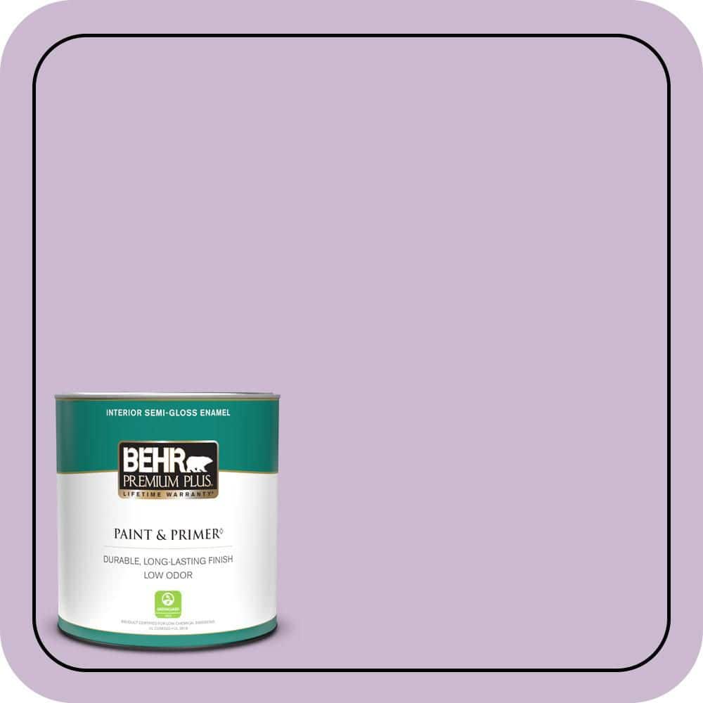 BEHR PREMIUM PLUS 1 qt. #660C-3 Sweet Petal Semi-Gloss Enamel Low Odor Interior Paint & Primer