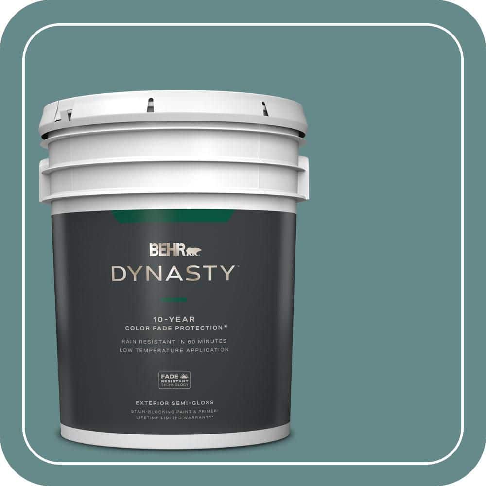 BEHR DYNASTY 5 gal. #S440-5 Tasmanian Sea Semi-Gloss Enamel Exterior Stain-Blocking Paint & Primer