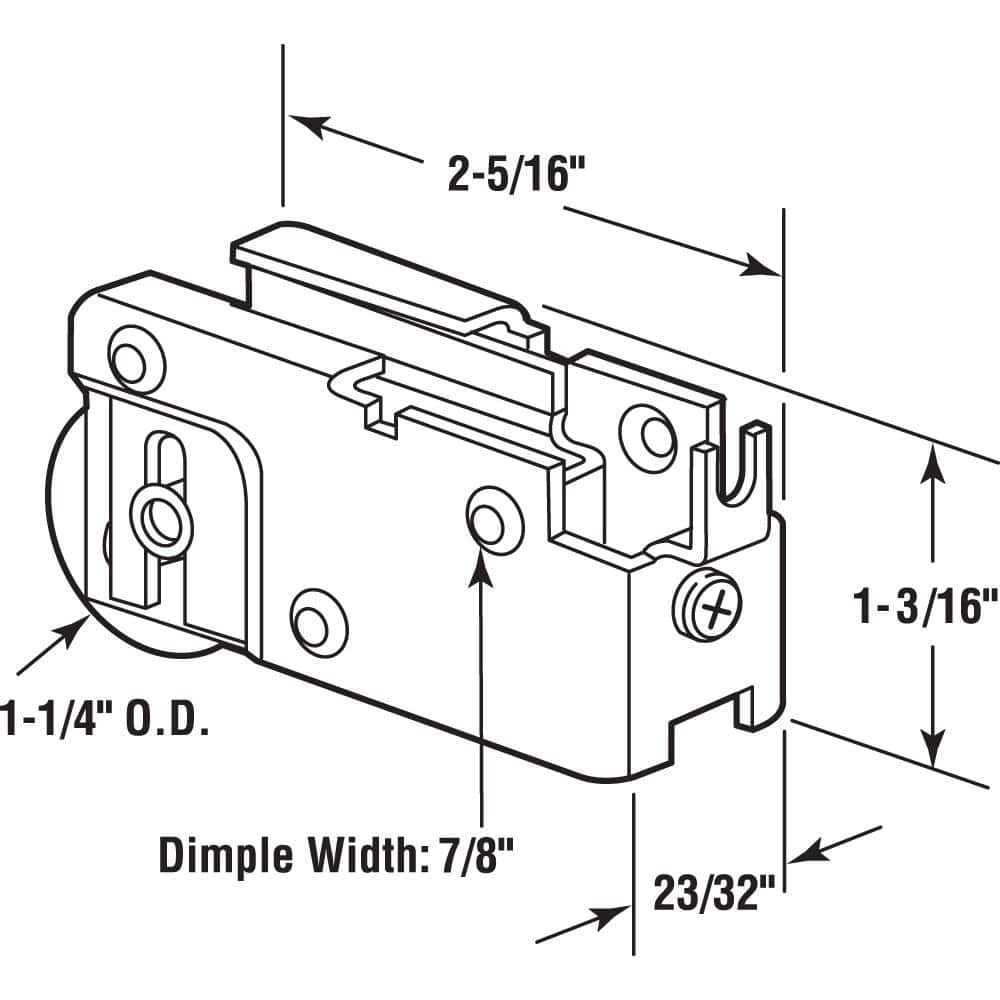 Prime-Line 1-1/4 in. Steel, C-Tab Ball Bearing Roller Assembly (2)