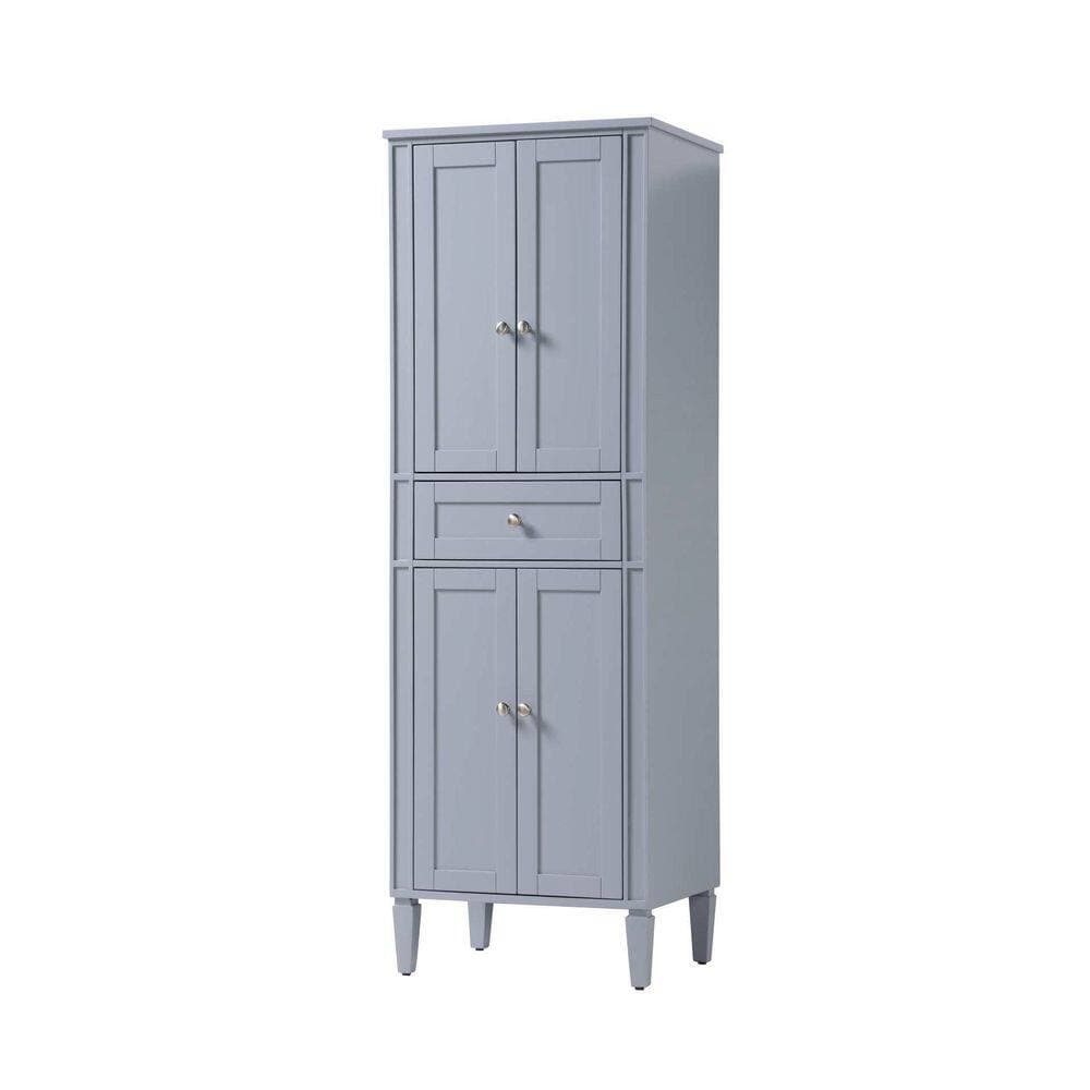 TIMELESS HOME 24 in. W x 20 in. D x 72 in. H Gray Freestanding Linen Cabinet (2)