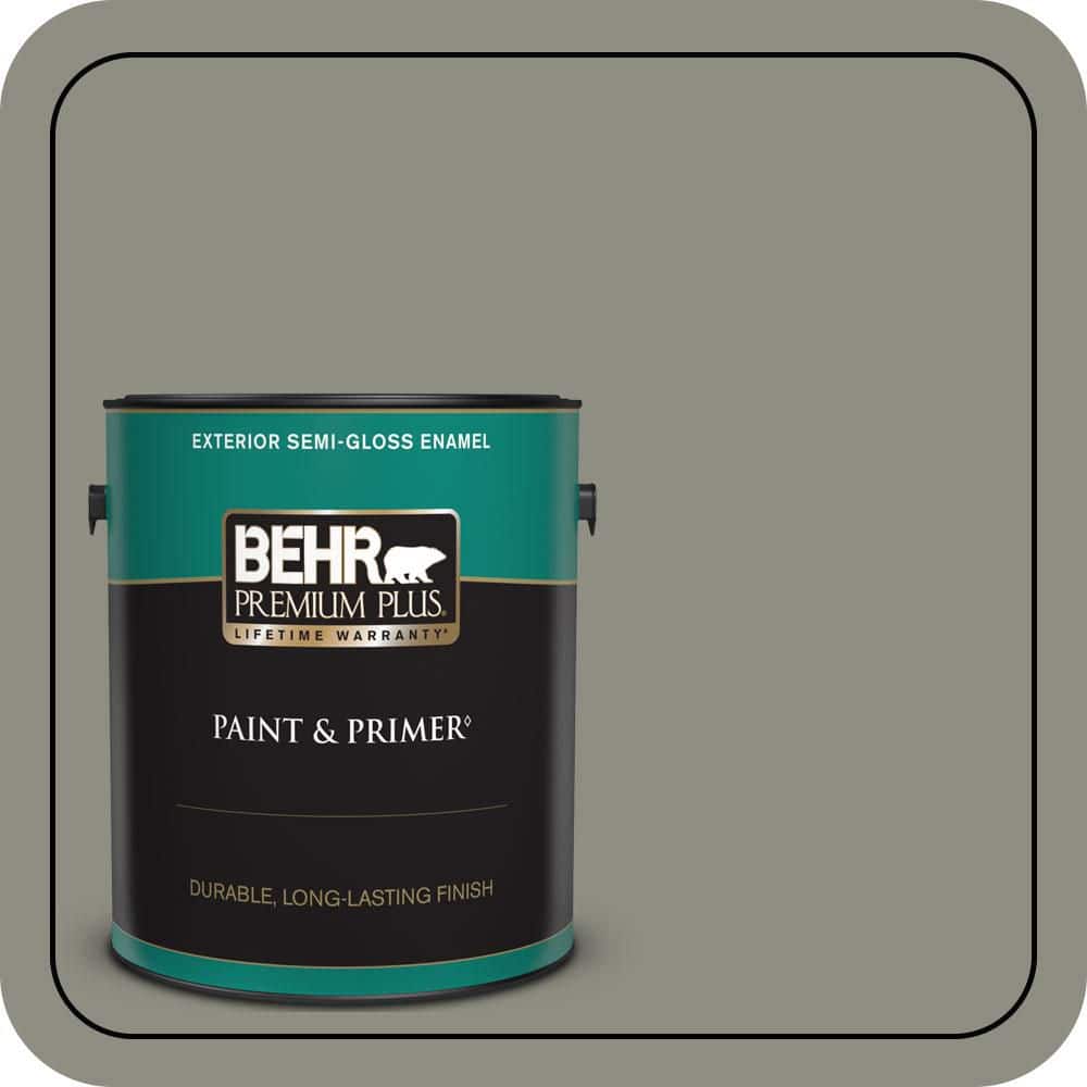 BEHR PREMIUM PLUS 1 gal. #N370-5 Incognito Semi-Gloss Enamel Exterior Paint & Primer
