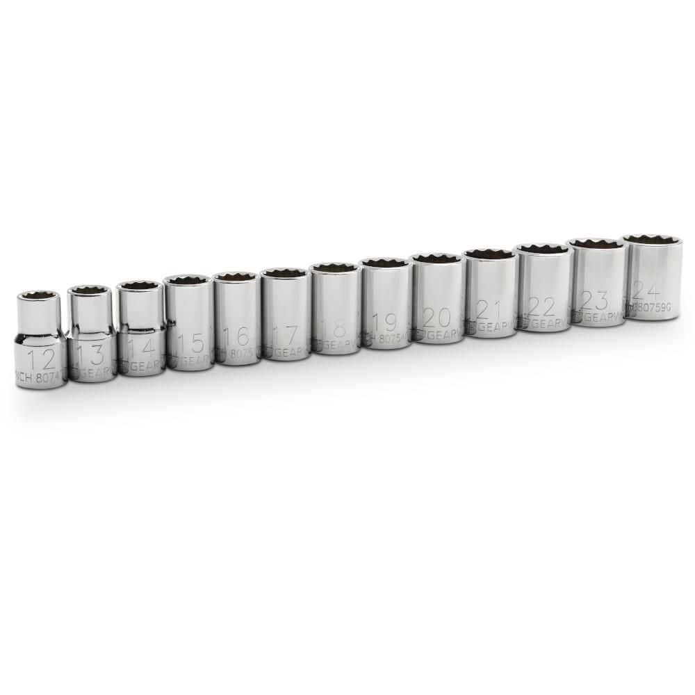 GEARWRENCH 1/2 in. Drive 12-Point Metric Standard Socket Set (13-Piece) (2)