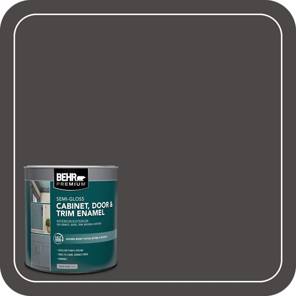 BEHR PREMIUM 1 qt. #780F-7 Stealth Jet Semi-Gloss Enamel Interior/Exterior Cabinet, Door & Trim Paint