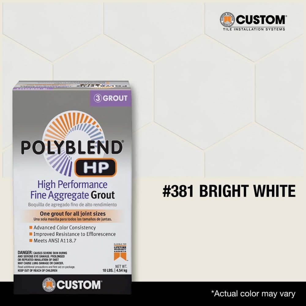 Custom Building Products Polyblend HP #381 Bright White 10 lbs. High Performance Fine Aggregate Grout (3)