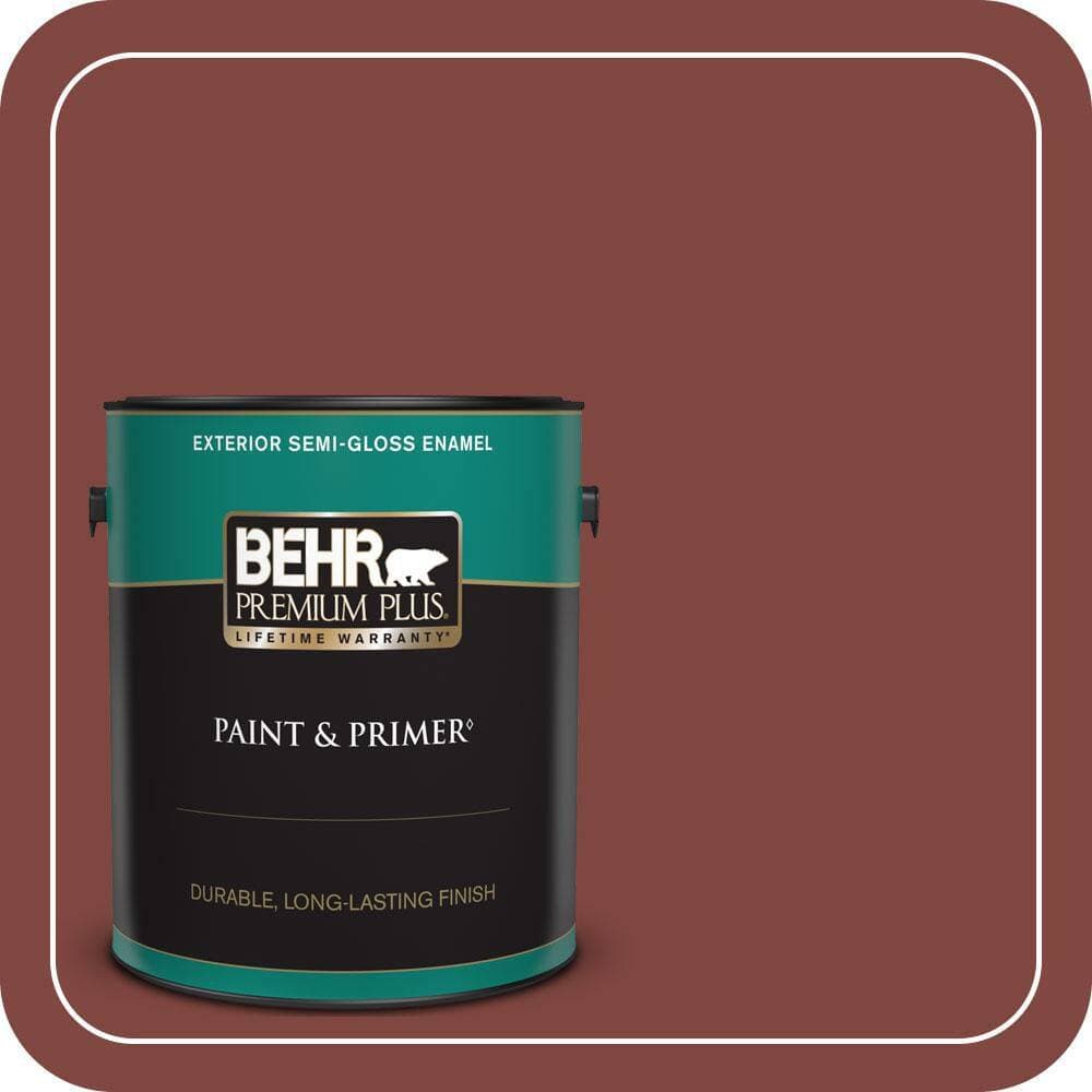 BEHR PREMIUM PLUS 1 gal. #S-H-160 Sly Fox Semi-Gloss Enamel Exterior Paint & Primer