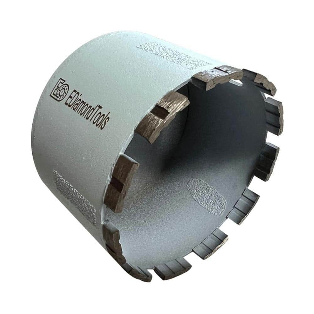 EDiamondTools 4 in. High Performance Diamond Core Bit for Granite, Quartz, and Concrete, 2.4 in. Drilling Depth, 5/8 in.-11 Ar (2)