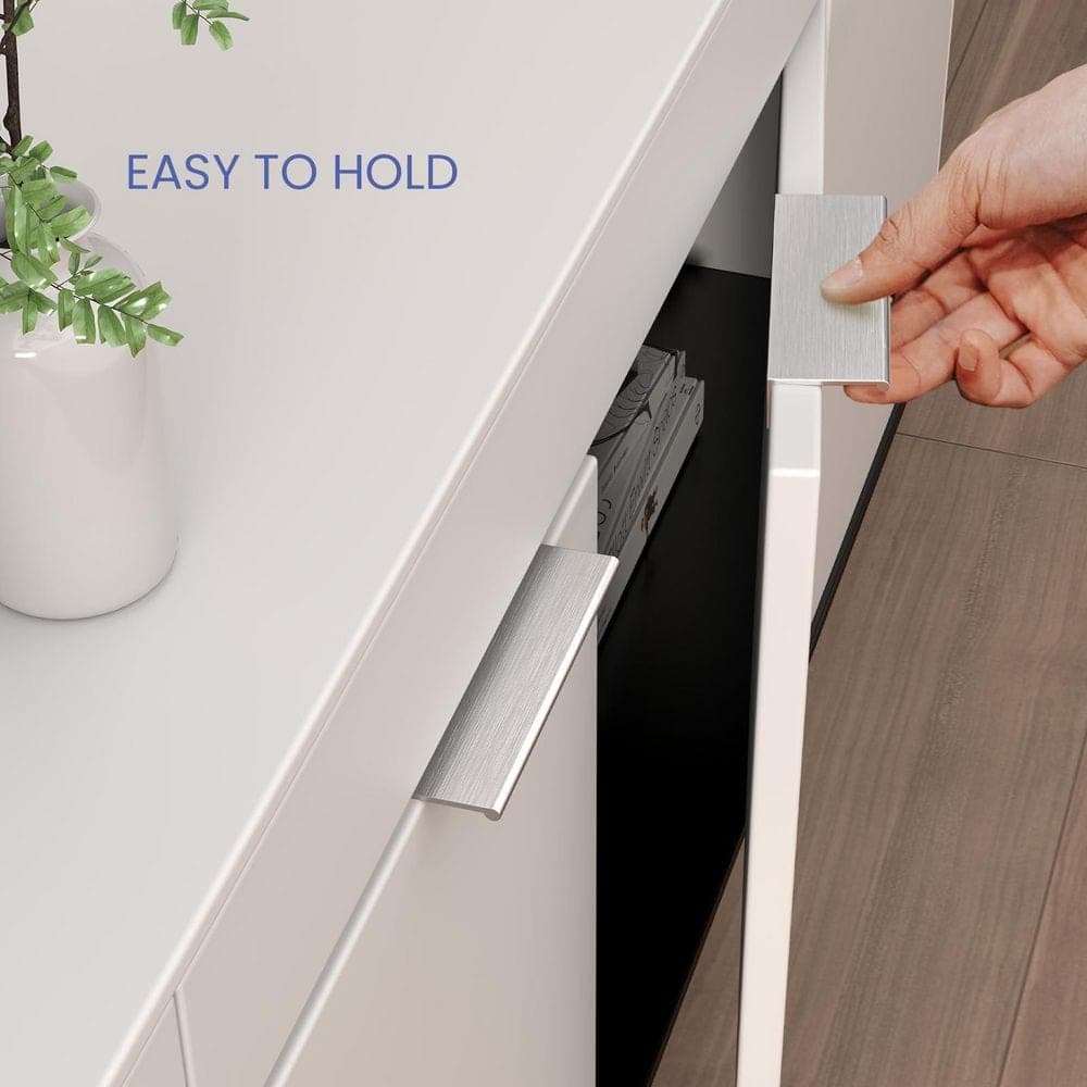 Numhew 10-Pack 3 in. Brushed Nickel Cabinet Pulls, Kitchen Cabinet Handles, Aluminum Alloy Edge Finger Pull for Dresser (3)