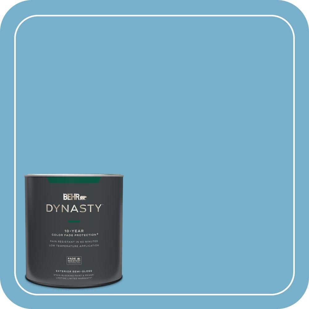 BEHR DYNASTY 1 qt. #550D-5 Ocean Cruise Semi-Gloss Enamel Exterior Stain-Blocking Paint & Primer
