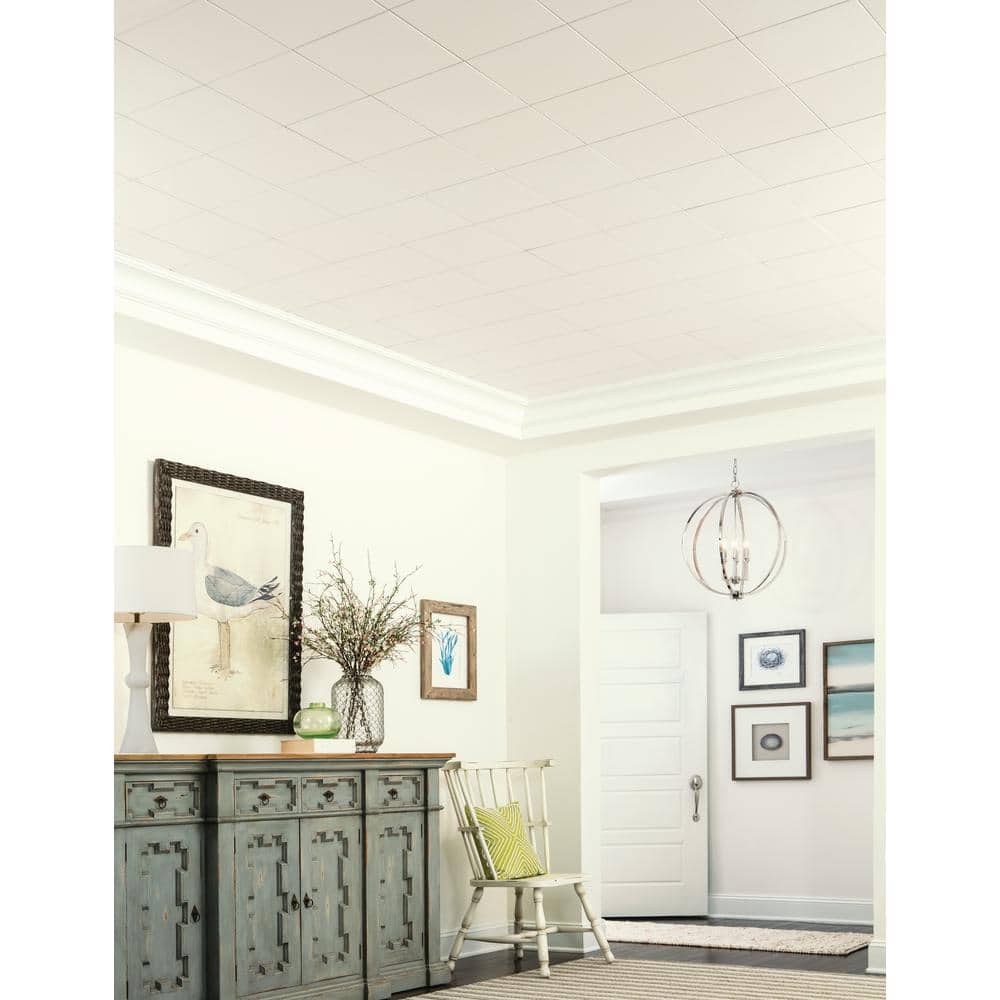Armstrong CEILINGS Washable White 1 ft. x 1 ft. Clip Up or Glue Up Ceiling Tile (1,920 sq. ft. / pallet) (2)