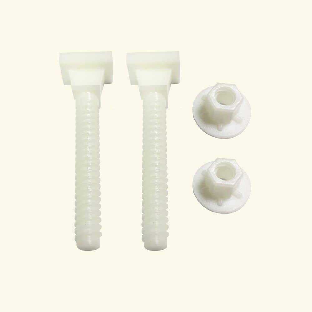 Everbilt Durable 5/16 x 2-1/2 in. Plastic Closet Bolts for a Secure and Clean Toilet Installation, no Rust, Easy to Use