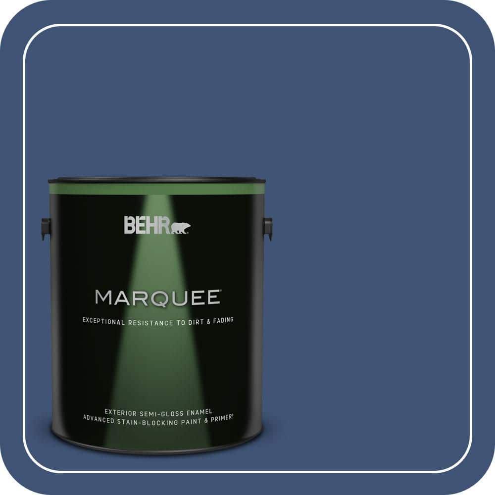 BEHR MARQUEE 1 gal. #600D-7 Daring Indigo Semi-Gloss Enamel Exterior Paint & Primer