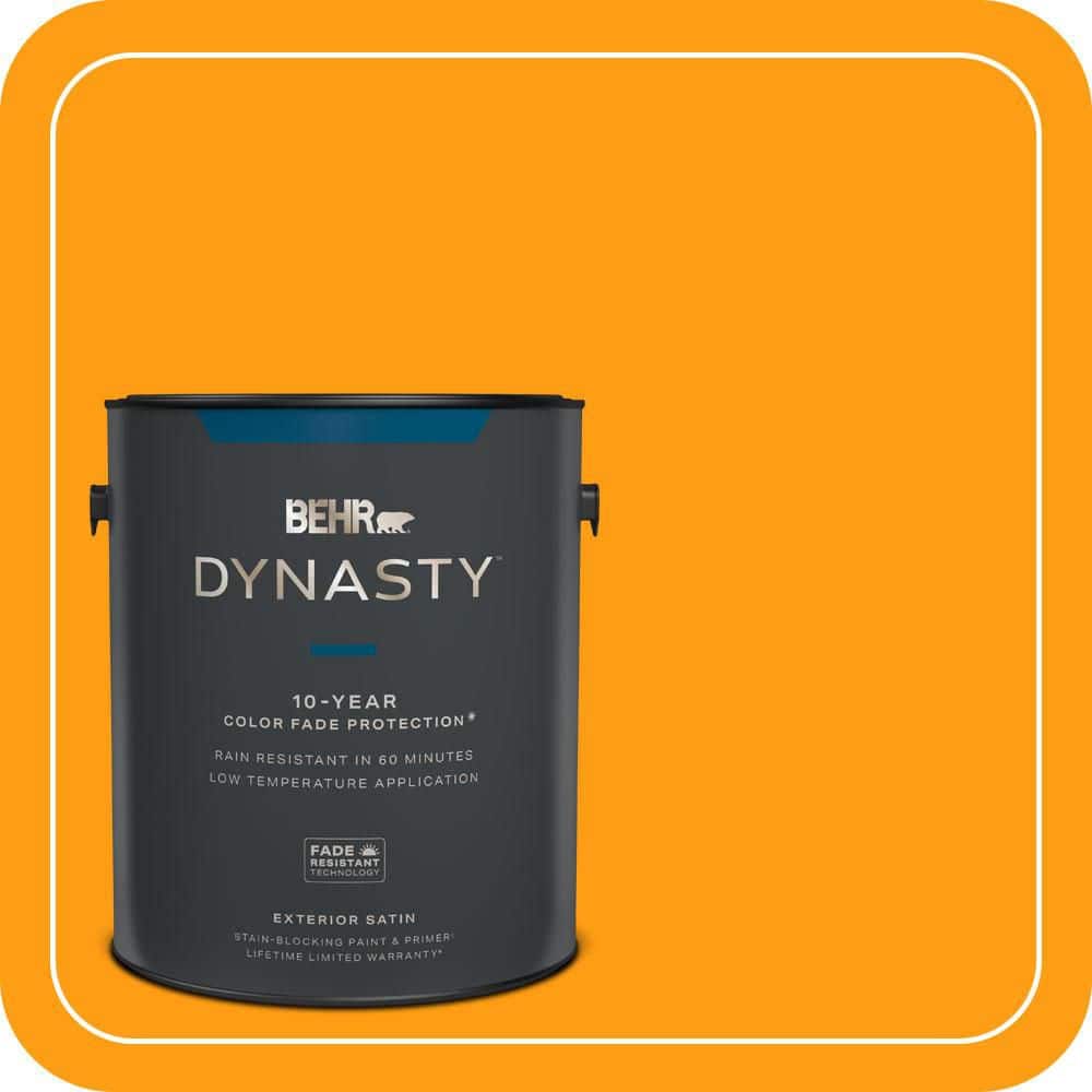 BEHR DYNASTY 1 gal. #S-G-290 Orange Peel Satin Enamel Exterior Stain-Blocking Paint & Primer