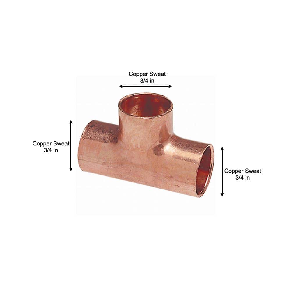 Everbilt 3/4 in. x 3/4 in. x 3/4 in. Wrot Copper All Cup Tee Fitting Pro Pack (15-Pack) (4)