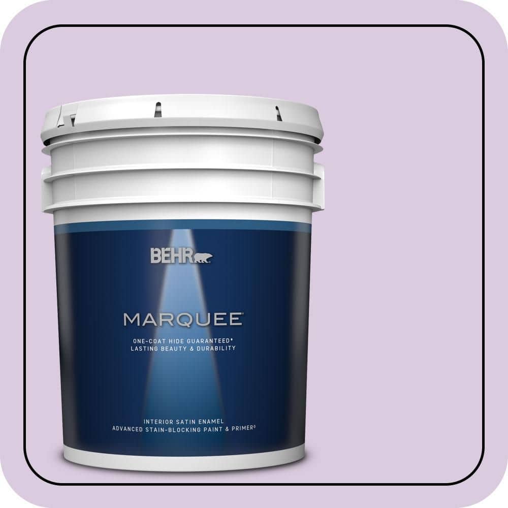 BEHR MARQUEE 5 gal. #660C-2 Violet Mist Satin Enamel Interior Paint & Primer