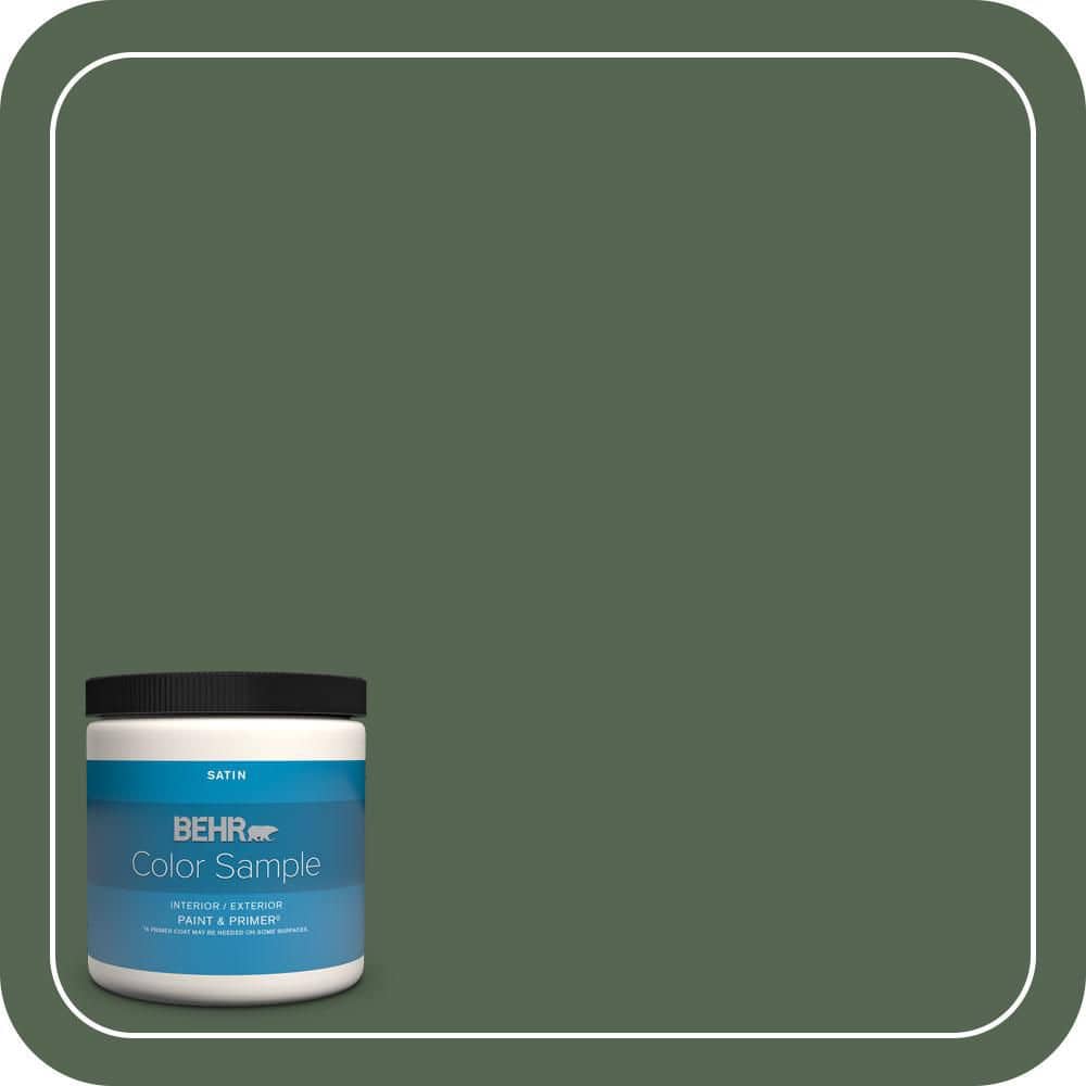 BEHR PREMIUM PLUS #PPU11-19 Lakeside Pine Flat Interior/Exterior Paint & Primer Color Sample (1)