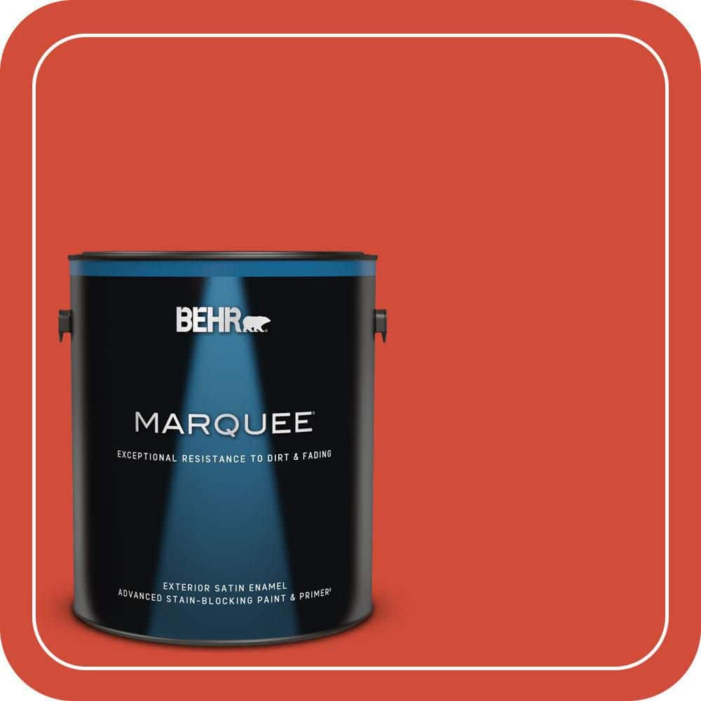 BEHR MARQUEE 1 gal. #S-G-190 Red Hot Satin Enamel Exterior Paint & Primer