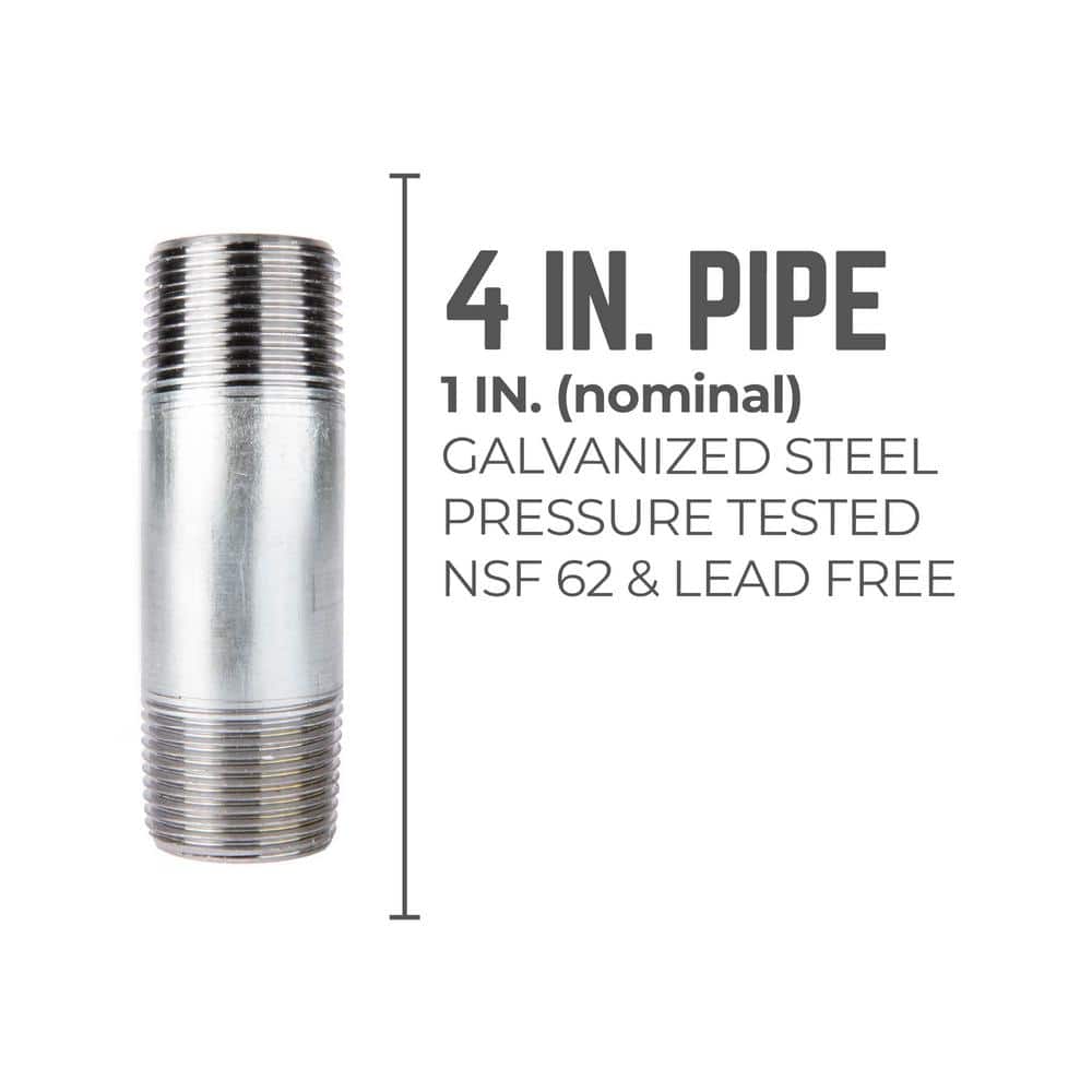 STZ 1 in. x 4 in. Galvanized Steel Nipple (2)