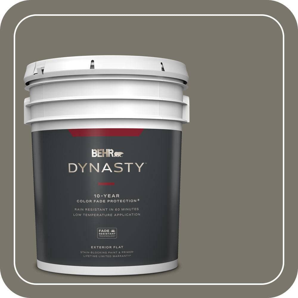 BEHR DYNASTY 5 gal. #PPU24-06 Slippery Shale Flat Exterior Stain-Blocking Paint & Primer