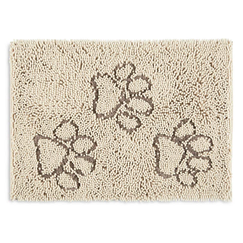 Home Dynamix Comfy Pooch Clean Paw Beige/Brown 21 in. x 30 in. Door Mat For Pets (2)